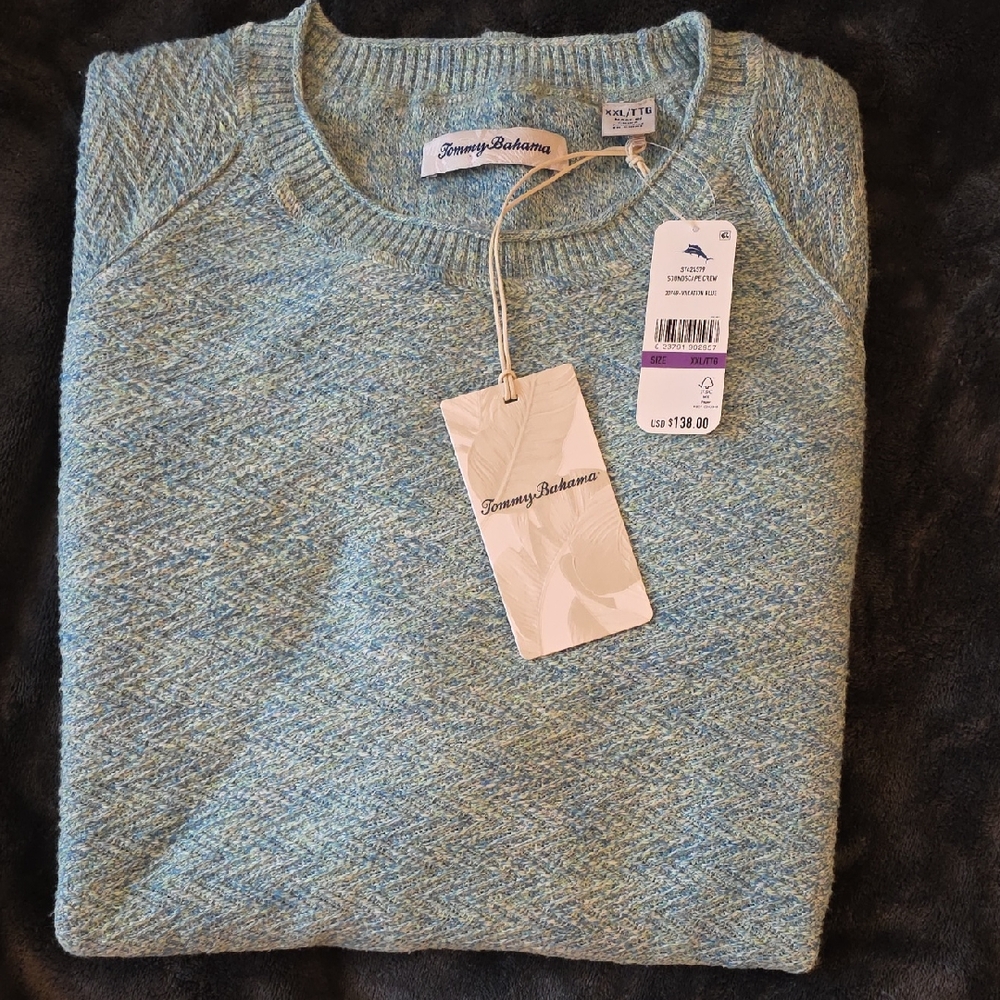 Tommy Bahama Men's Blue Crewneck Sweater